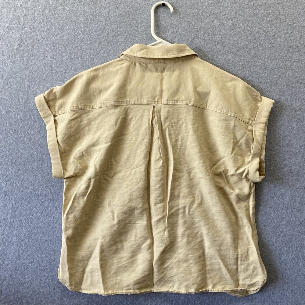 Tuckernuck Khaki Scottie shirt Beige Utility Safari Popover Top Pockets Boxy S - Picture 6 of 10